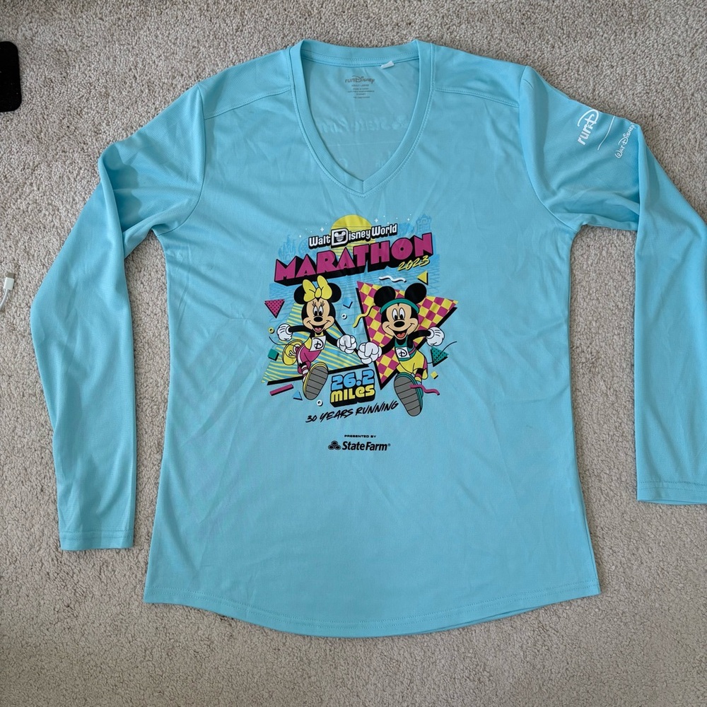 RunDisney Women’s 2023 Marathon Blue Long Sleeve Shirt